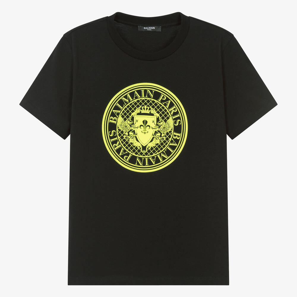 Balmain - Teen Black Balmain Medallion T-Shirt | Childrensalon