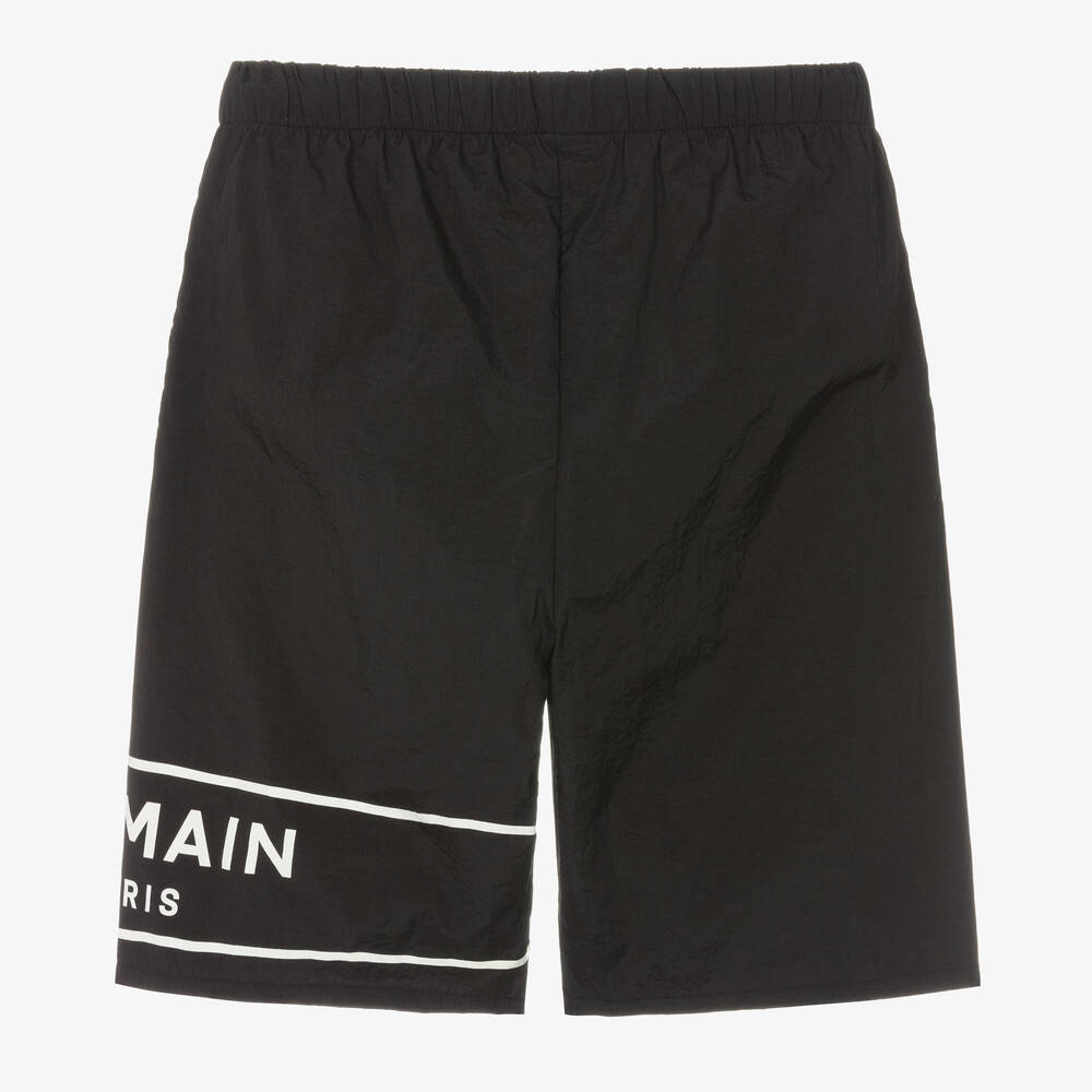 Balmain - Teen Boys Black Logo Swim Shorts | Childrensalon