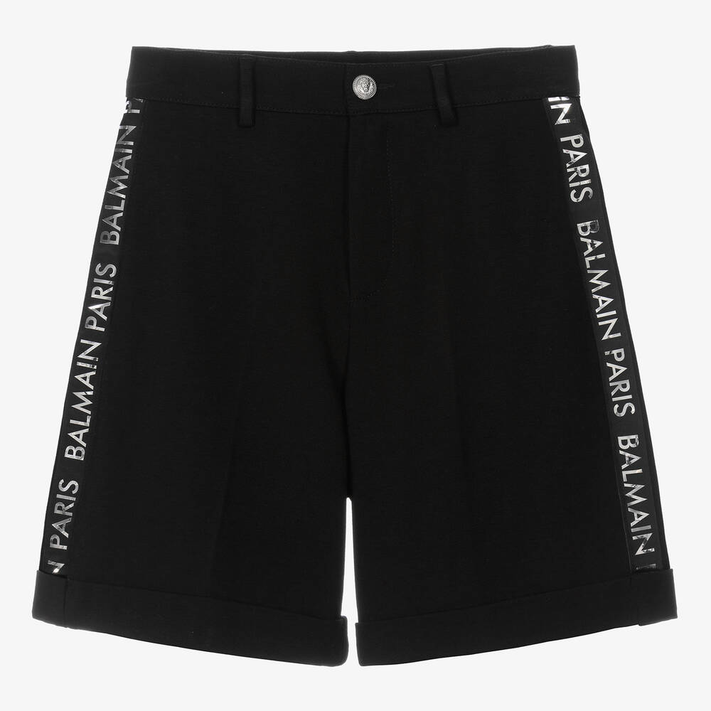 Balmain - Teen Boys Black Milano Jersey Shorts | Childrensalon