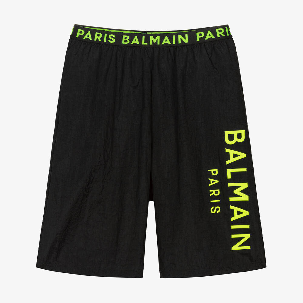 Balmain - Teen Boys Black Swim Shorts | Childrensalon