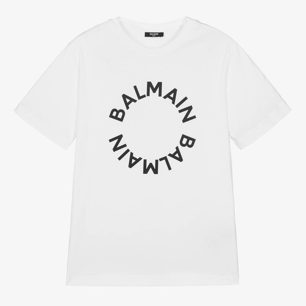 Balmain - Teen White Cotton T-Shirt | Childrensalon