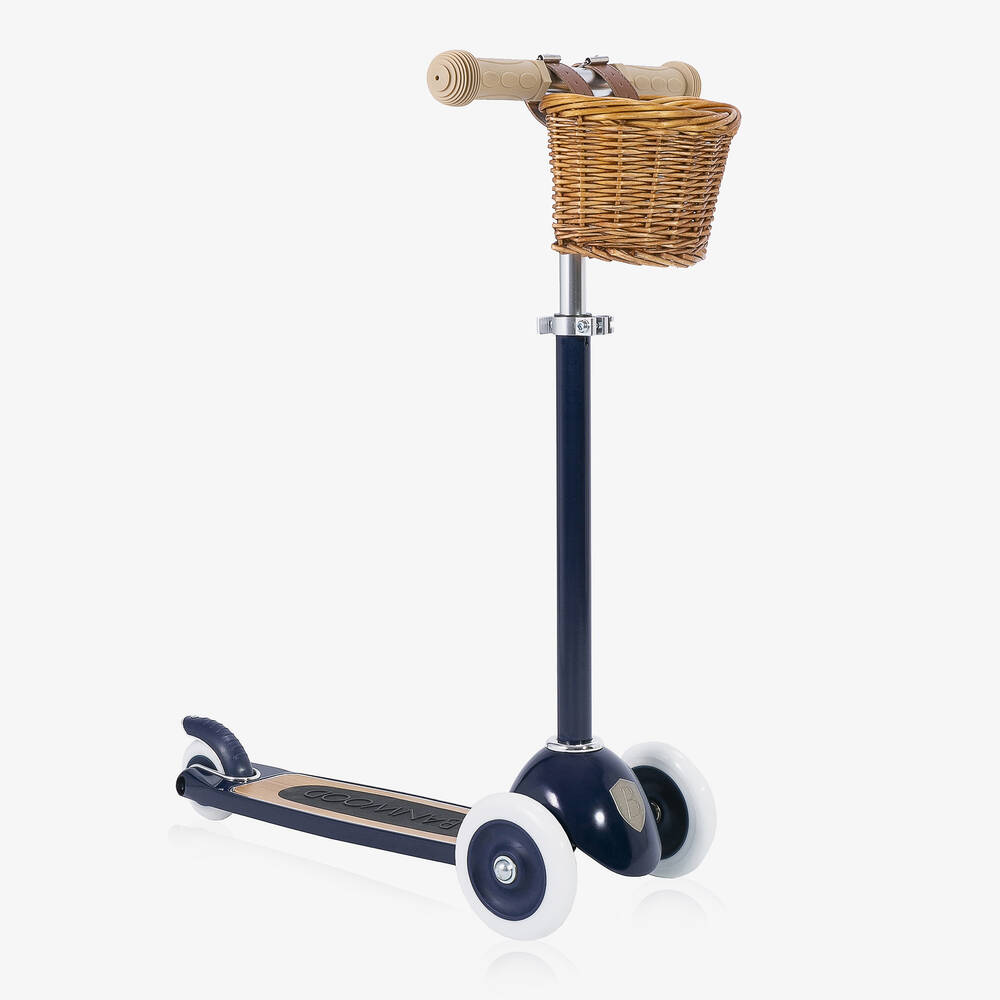 Banwood - Navy Blue Basket Scooter | Childrensalon