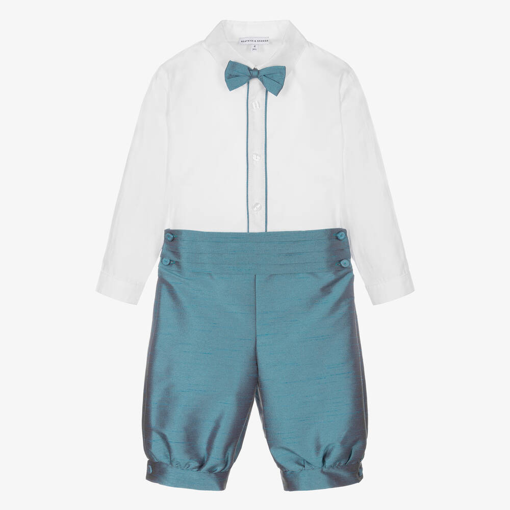 Beatrice & George - Рубашка и голубые шорты-панталоны для мальчиков | Childrensalon