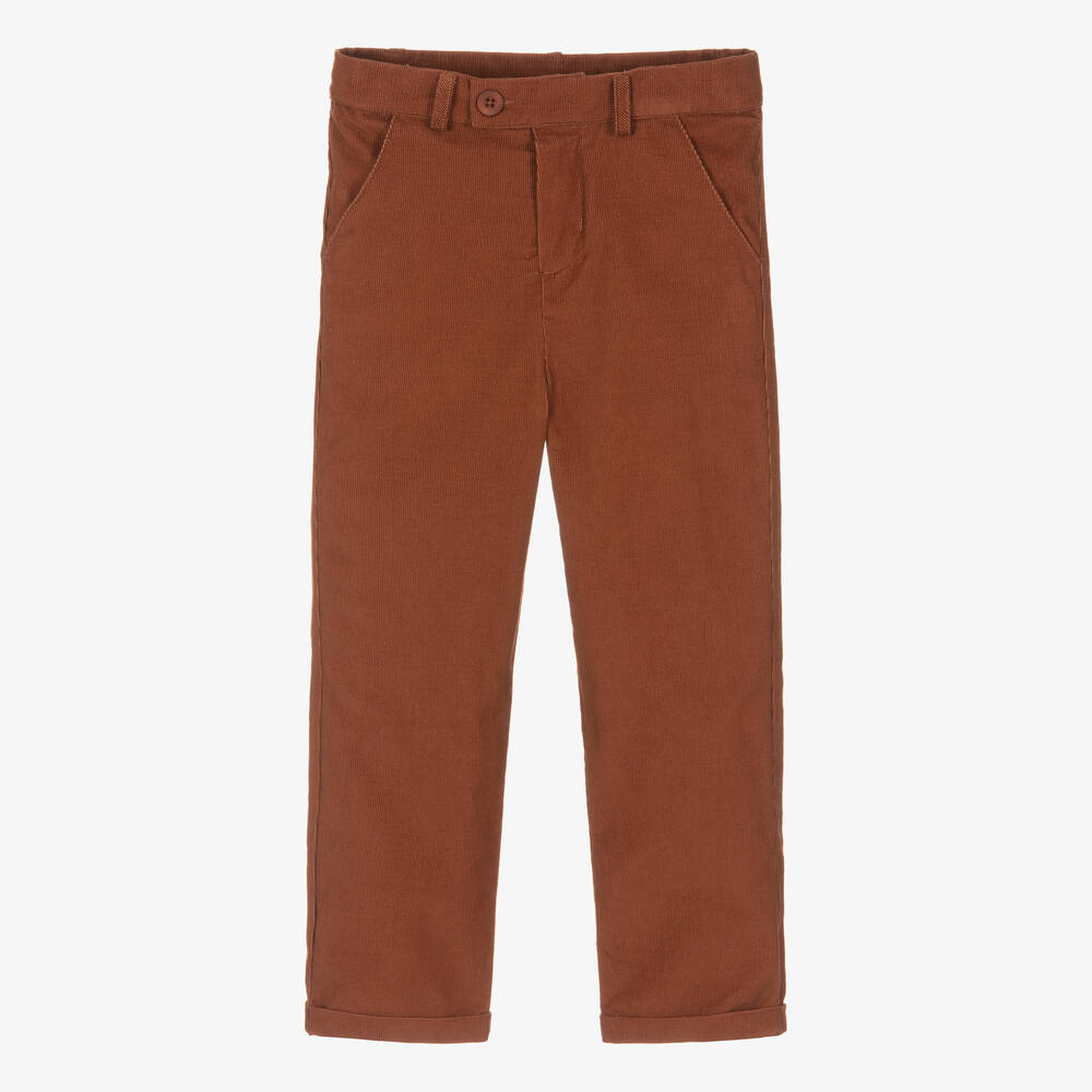 Beatrice & George - Pantalon marron en velours côtelé garçon | Childrensalon
