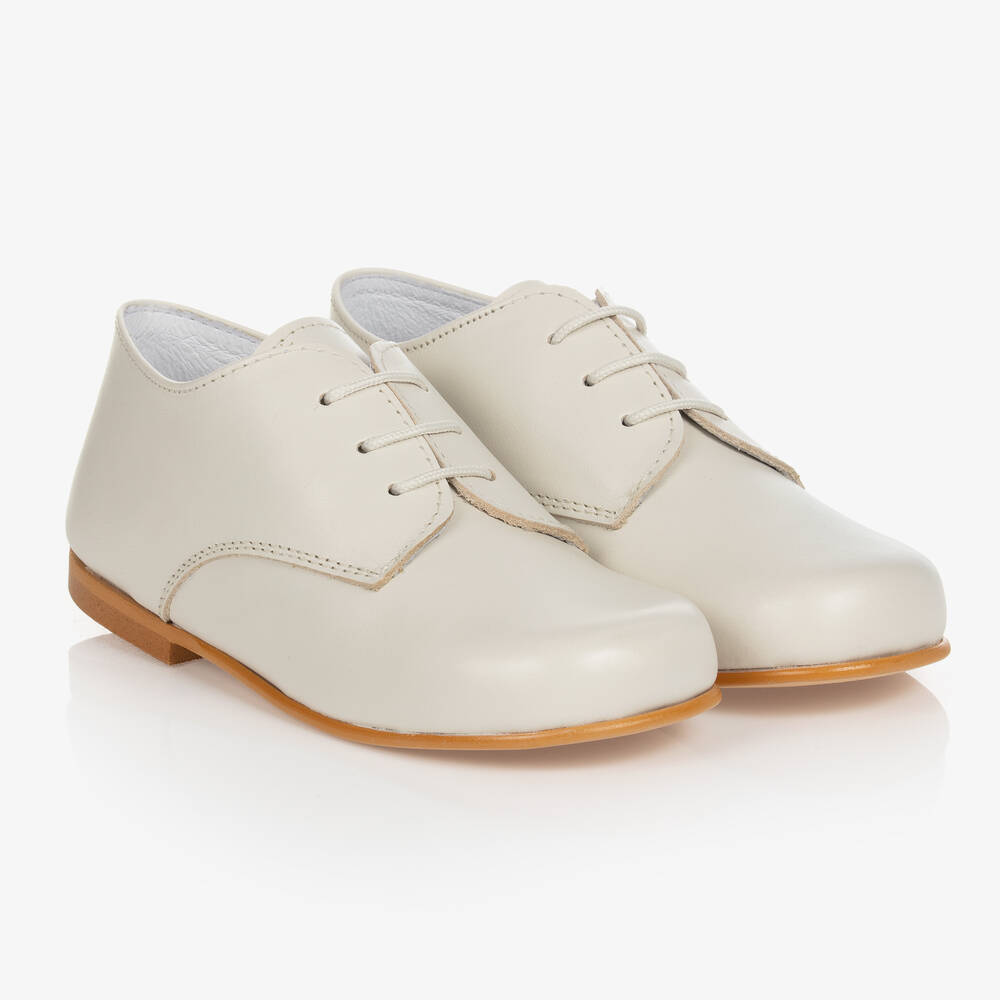 Beatrice & George - حذاء جلد لون عاجي للأولاد | Childrensalon