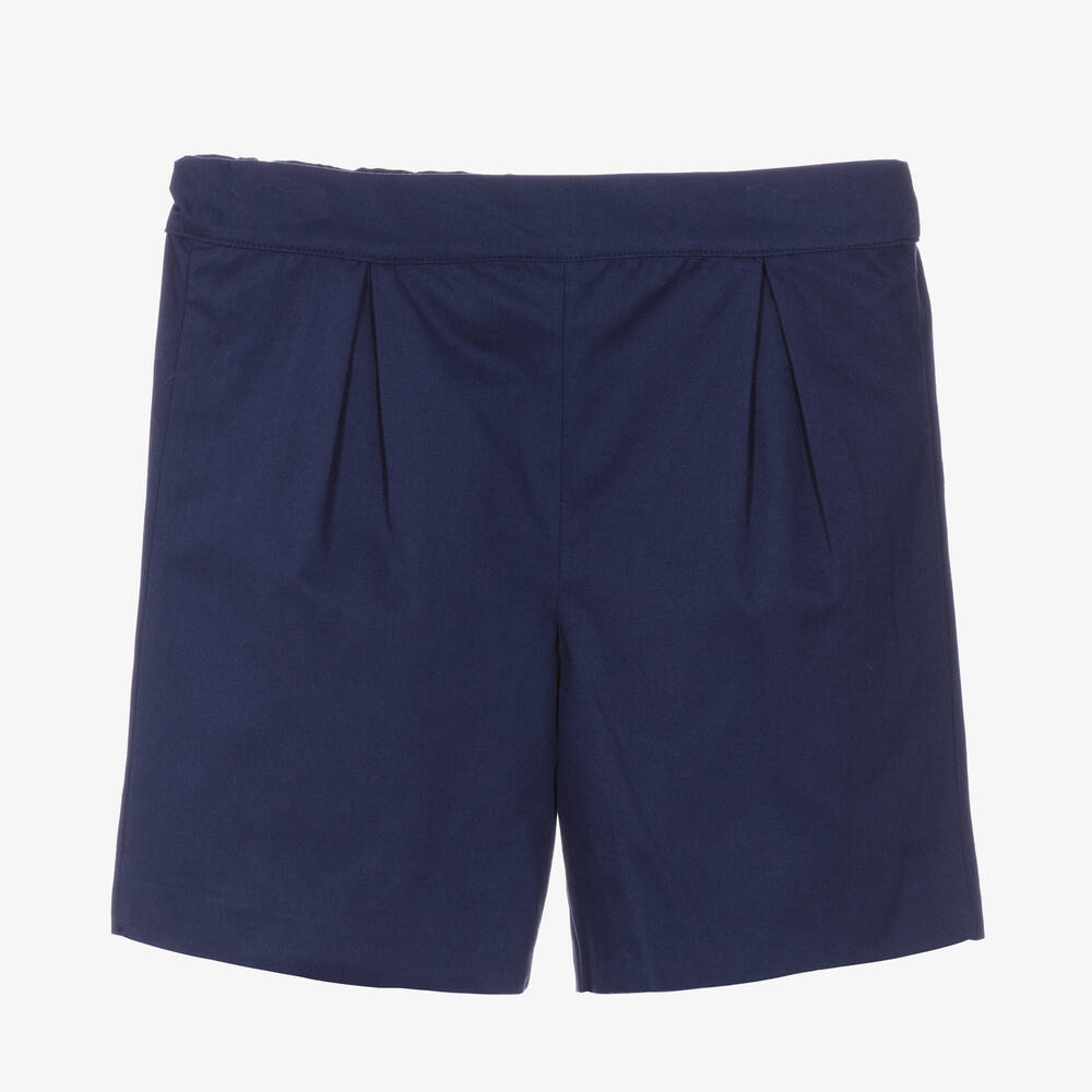 Beatrice & George - Boys Navy Blue Cotton Shorts | Childrensalon