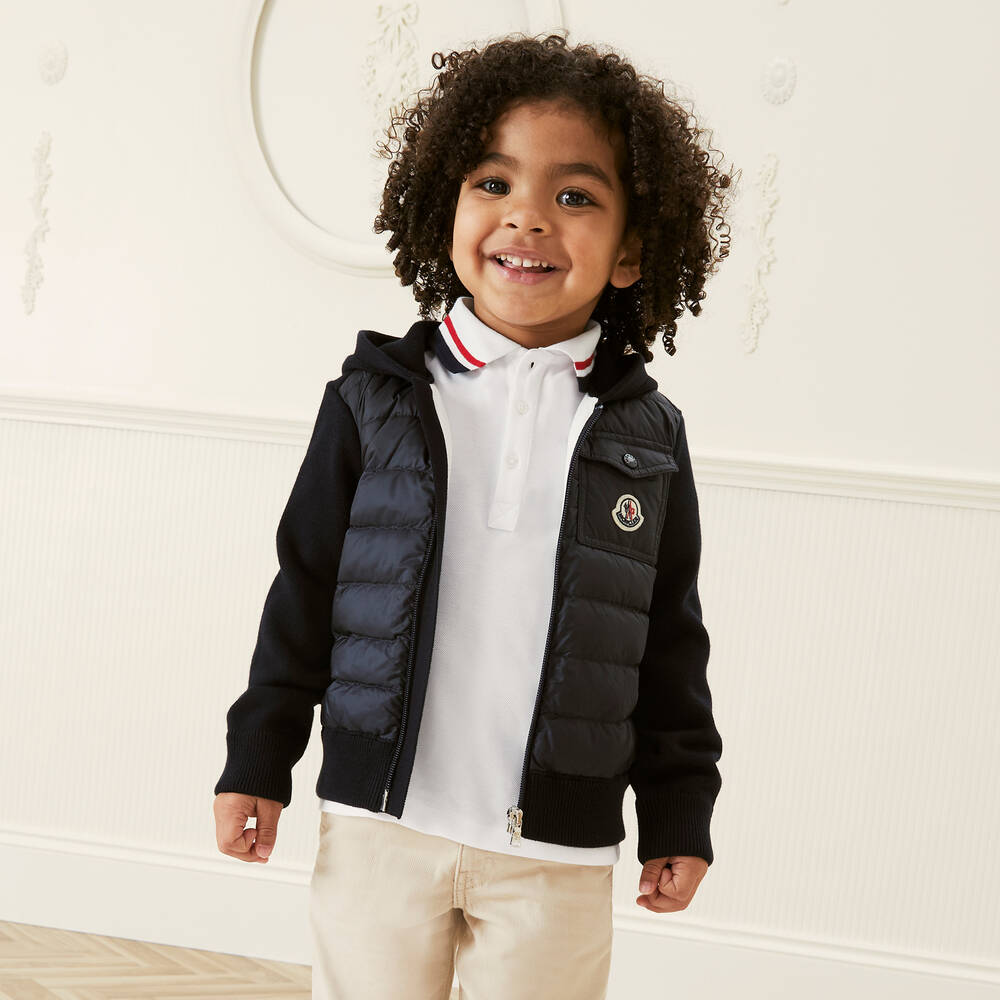 Beatrice & George-Boys White Cotton Piqué Crest Polo Shirt | Childrensalon