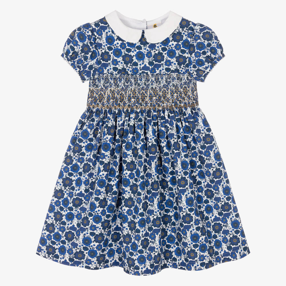 Beatrice & George X Childrensalon - Girls Smocked Sybil Print Dress | Childrensalon