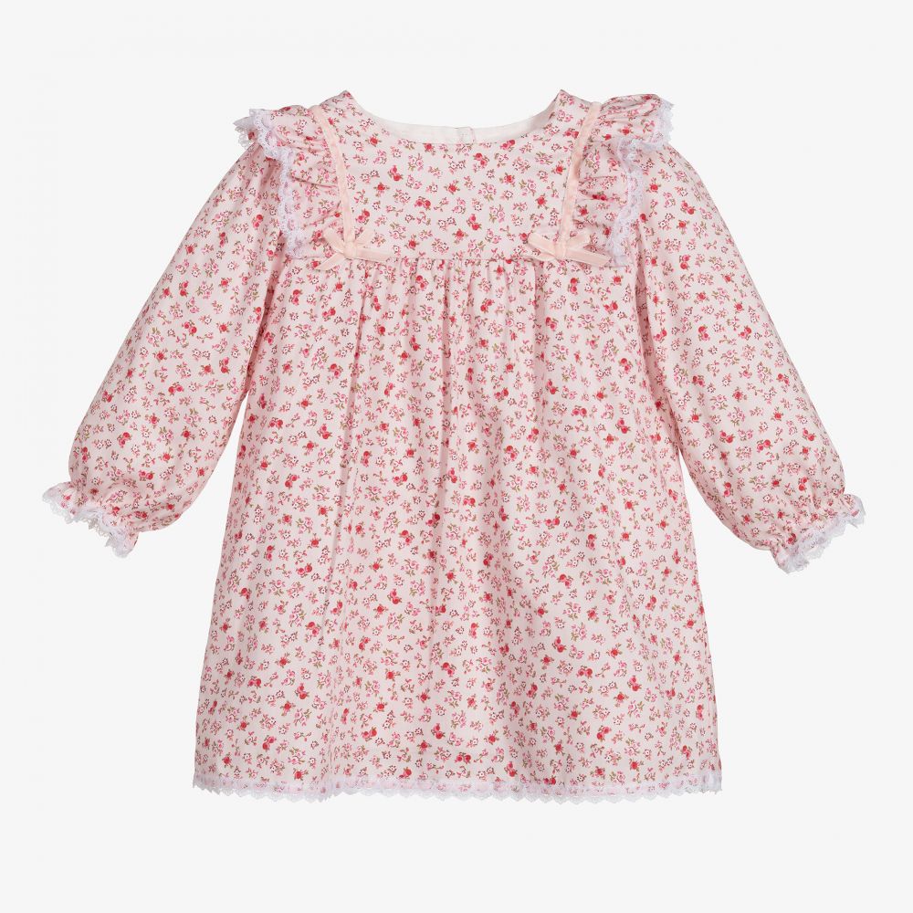 Beatrice & George - Pink Floral Cotton Dress | Childrensalon