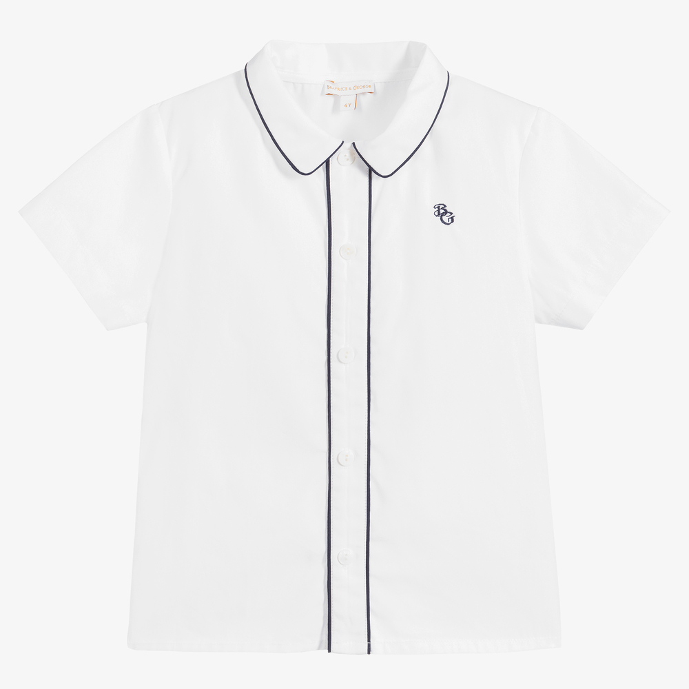 Beatrice & George - White Cotton Shirt | Childrensalon
