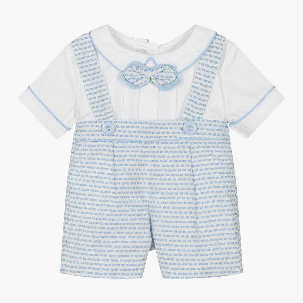 Beau KiD - Baby Boys Blue Cotton Bow Tie Shorts Set | Childrensalon