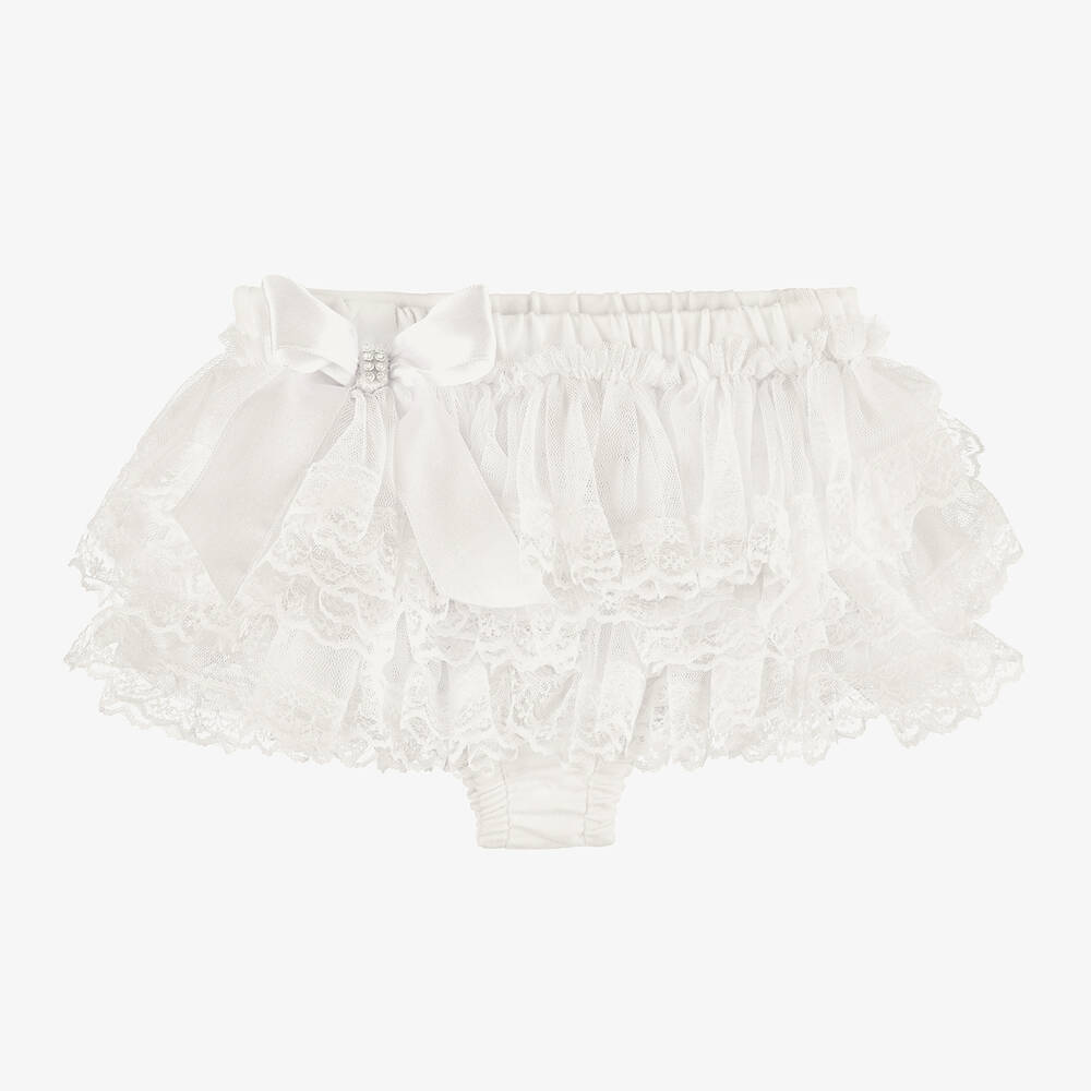 Beau KiD - Baby Girls Ivory Cotton Bloomer Shorts | Childrensalon