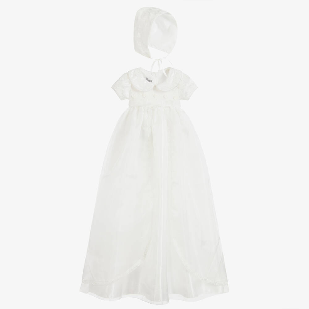 Beau KiD - Baby Girls Ivory Gown & Bonnet | Childrensalon