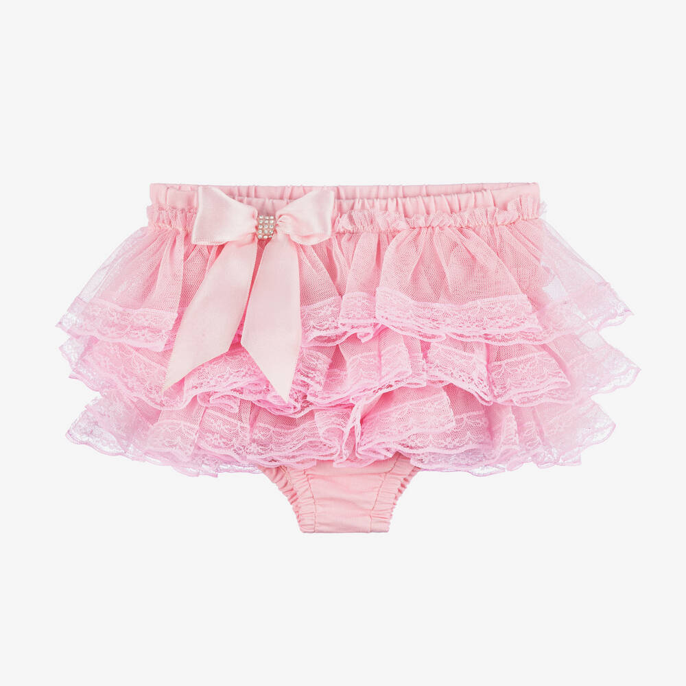 Beau KiD - Розовые хлопковые шортики на подгузники для малышек | Childrensalon