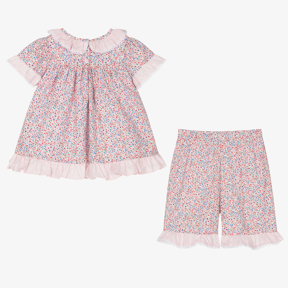 Beau KiD - Baby Girls Pink Cotton Floral Dress Set | Childrensalon
