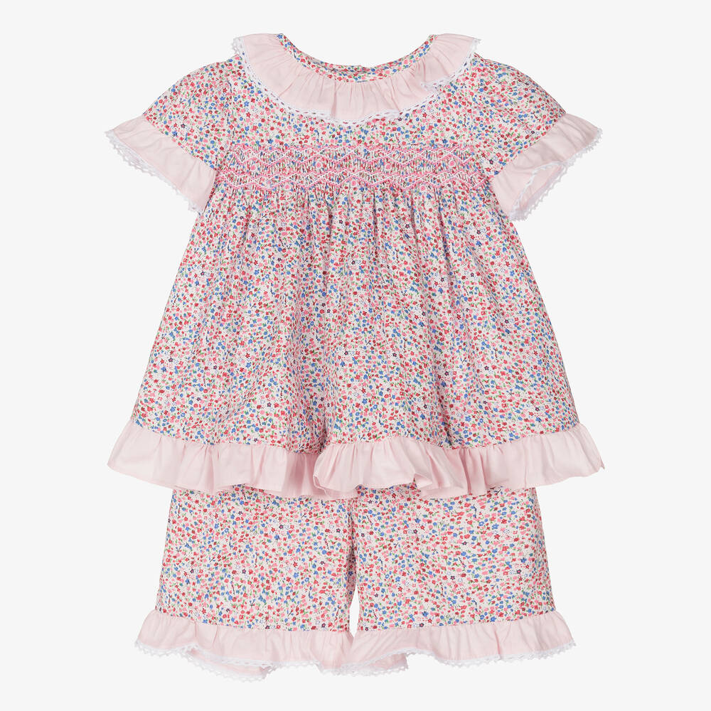 Beau KiD - Розовое платье и шорты из хлопка в цветочек | Childrensalon