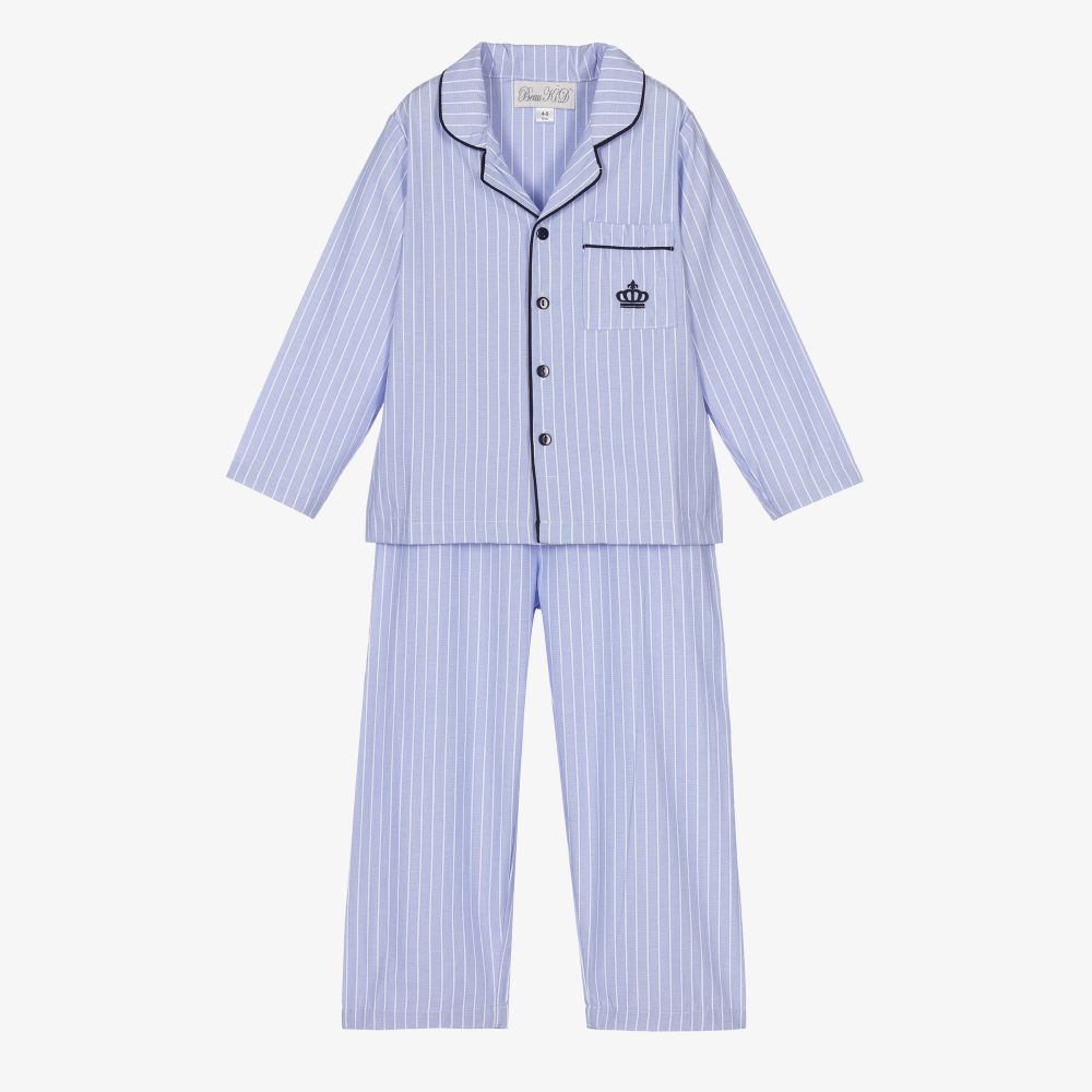 Beau KiD - Blue Stripe Cotton Pyjamas | Childrensalon