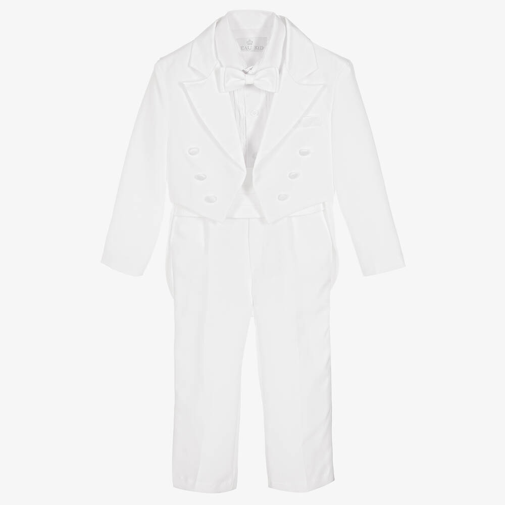 Beau KiD - Boys 5 Piece White Tuxedo Suit | Childrensalon
