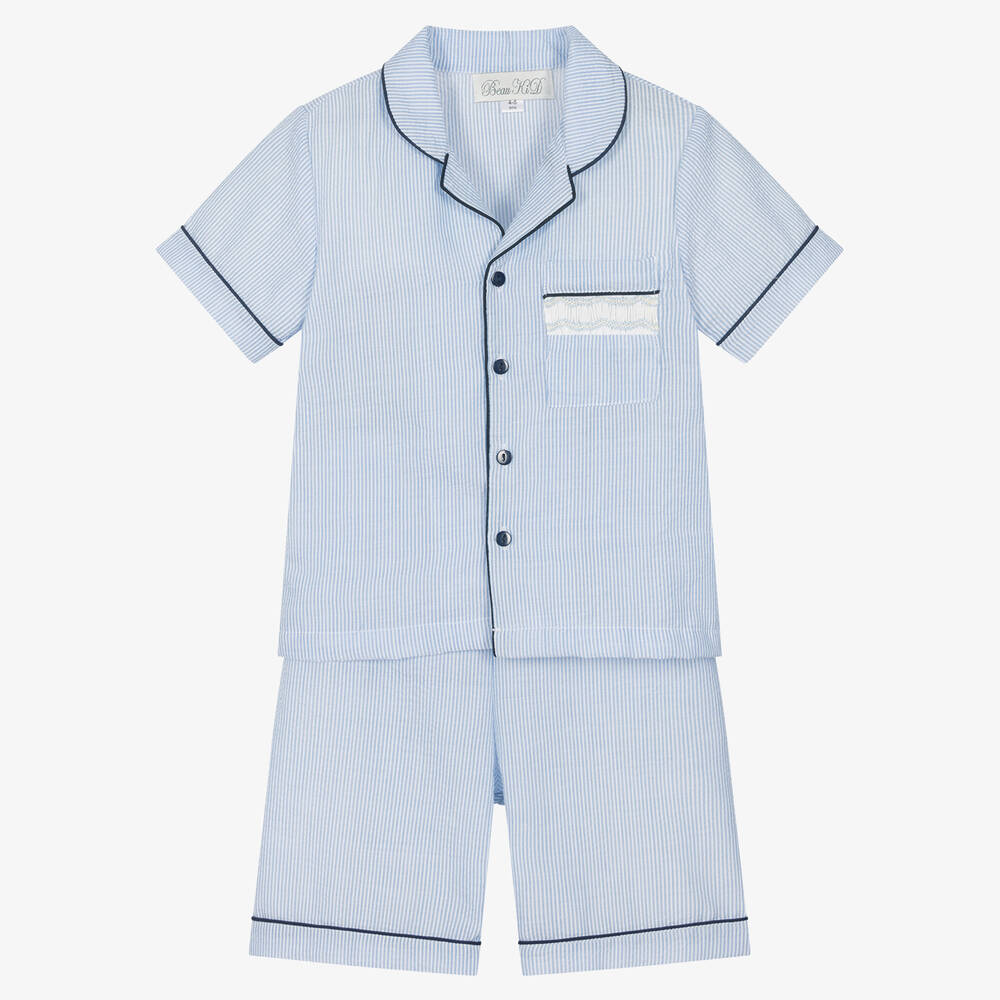 Beau KiD - Boys Blue Cotton Pyjamas | Childrensalon