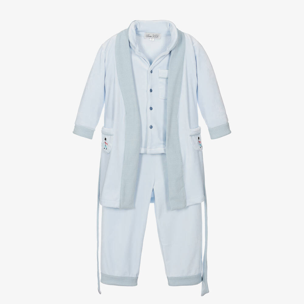 Beau KiD - Boys Blue Pyjamas & Dressing Gown Set | Childrensalon