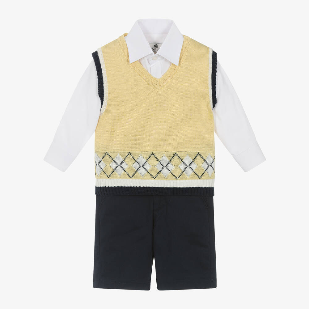 Beau KiD - Boys Blue & Yellow Shorts Set | Childrensalon