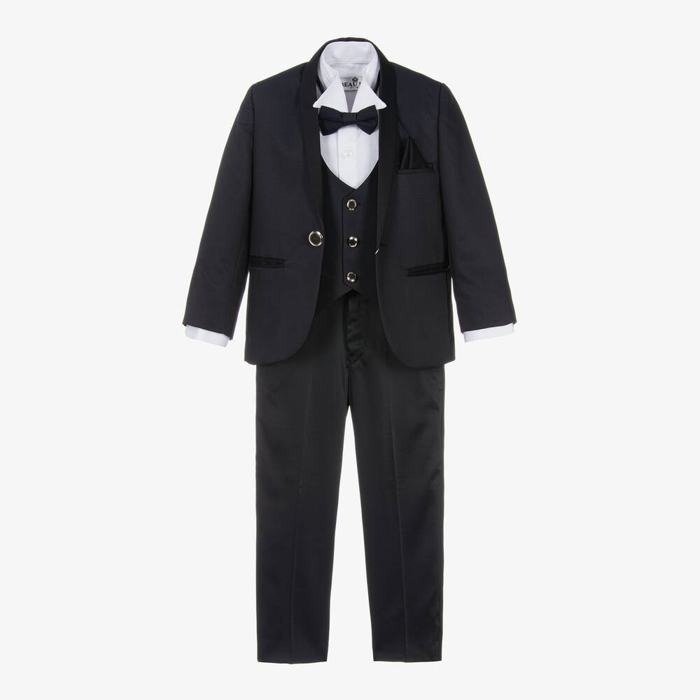Beau KiD - Boys Navy Blue Bow Tie Suit | Childrensalon