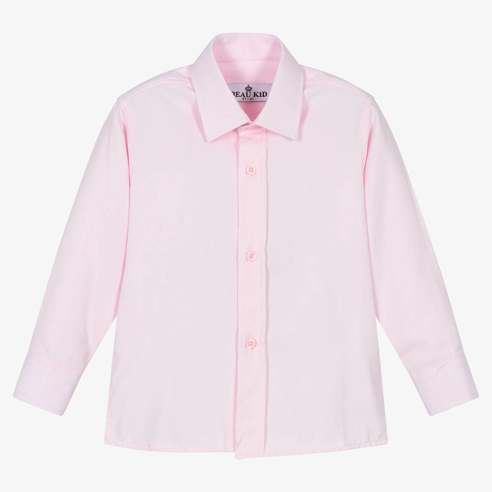 Beau KiD - قميص مزيج قطن لون زهري للأولاد | Childrensalon