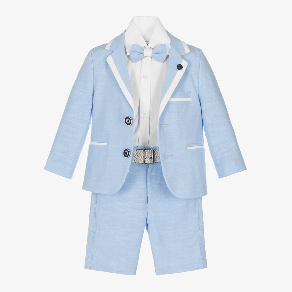 Beau Kid Babies'  Boys Sky Blue Cotton Shorts Suit