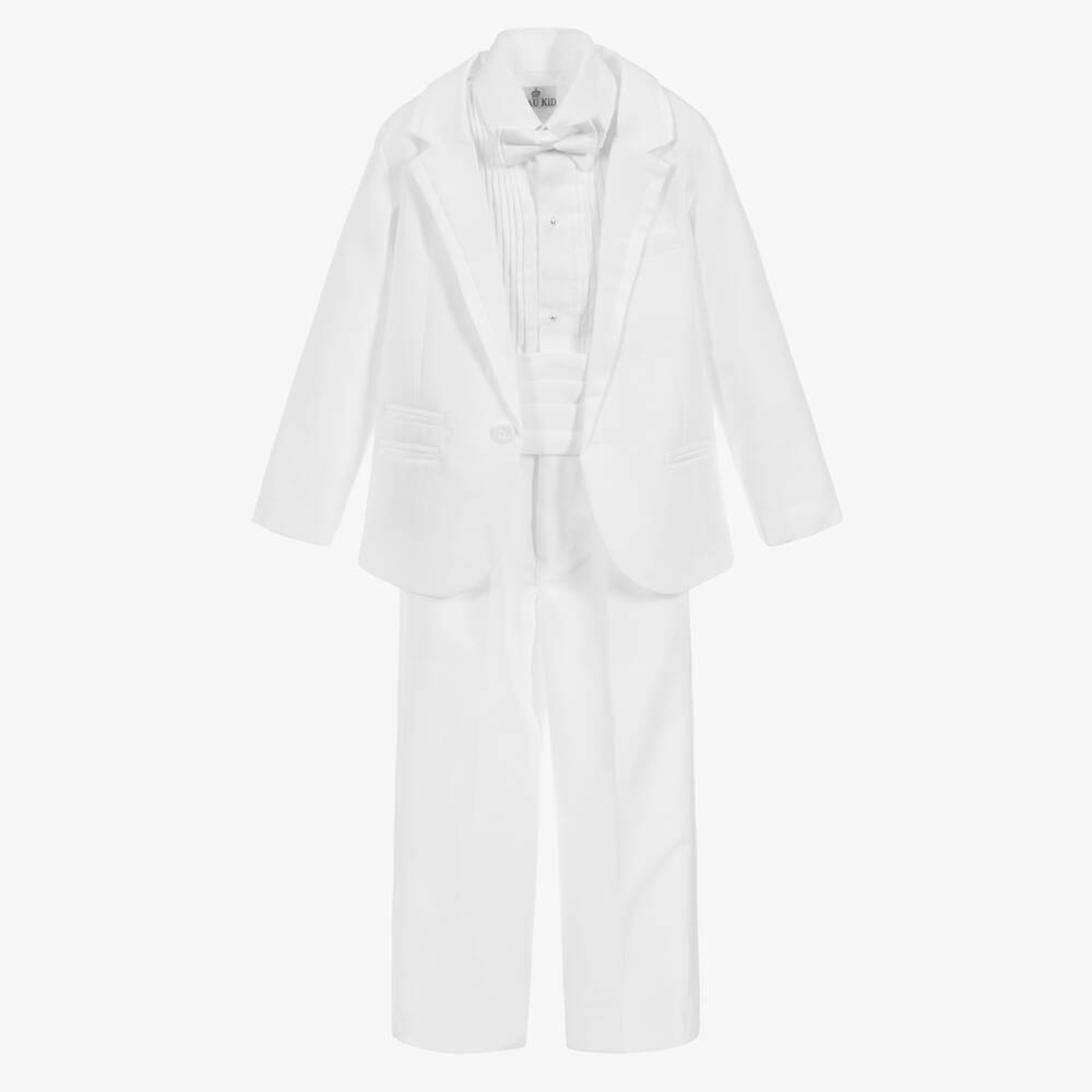 Beau KiD - بدلة توكسيدو لون أبيض للأولاد -  5 قطع  | Childrensalon