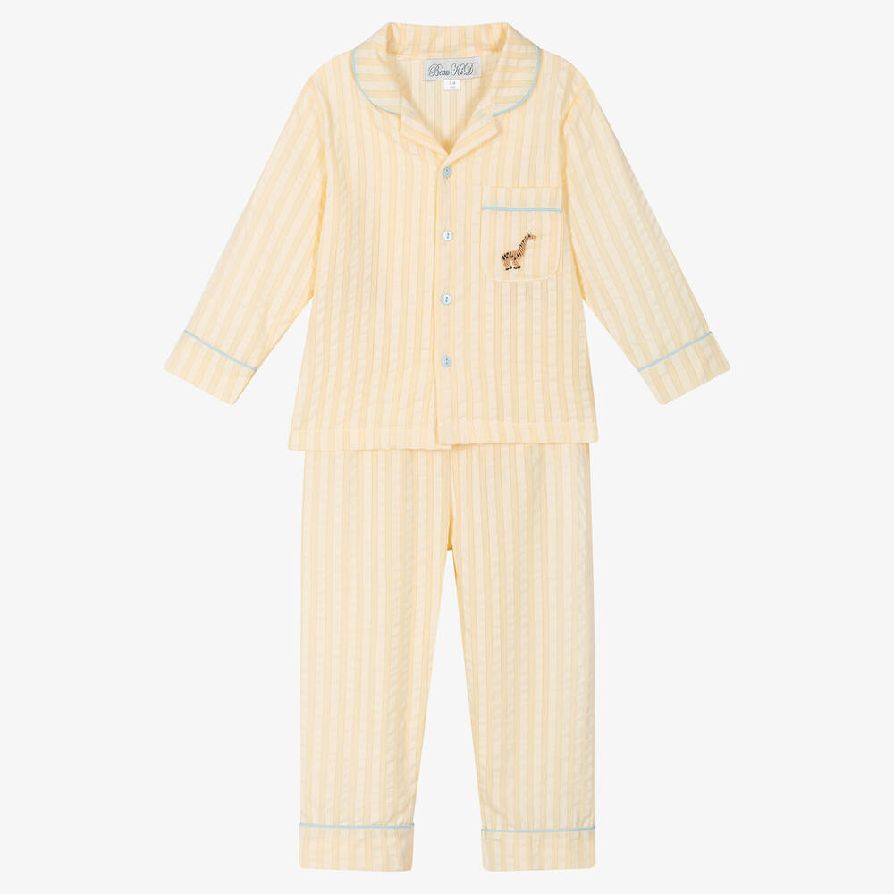 Beau KiD - Gelber Baumwoll-Schlafanzug | Childrensalon