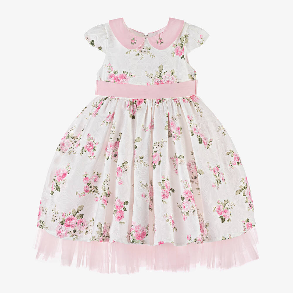 Beau KiD - Girls Ivory & Pink Floral Dress | Childrensalon