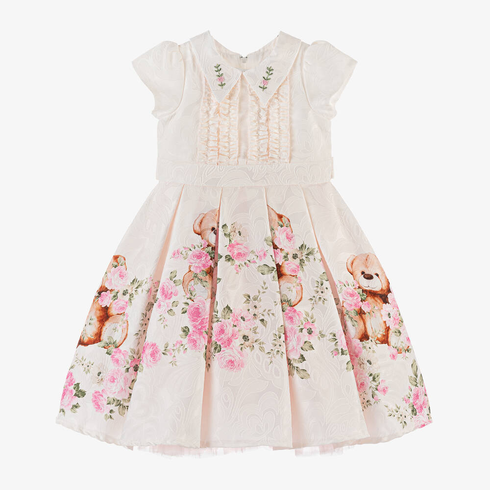 Beau KiD - Girls Ivory Teddy Bear Dress | Childrensalon