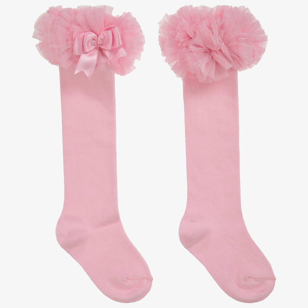 Beau KiD - Chaussettes roses en coton à froufrous Fille | Childrensalon