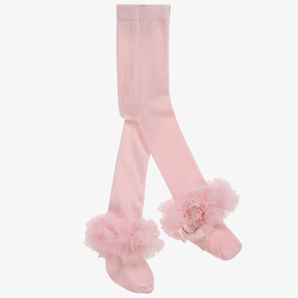 Beau KiD - Girls Pink Cotton Tights | Childrensalon