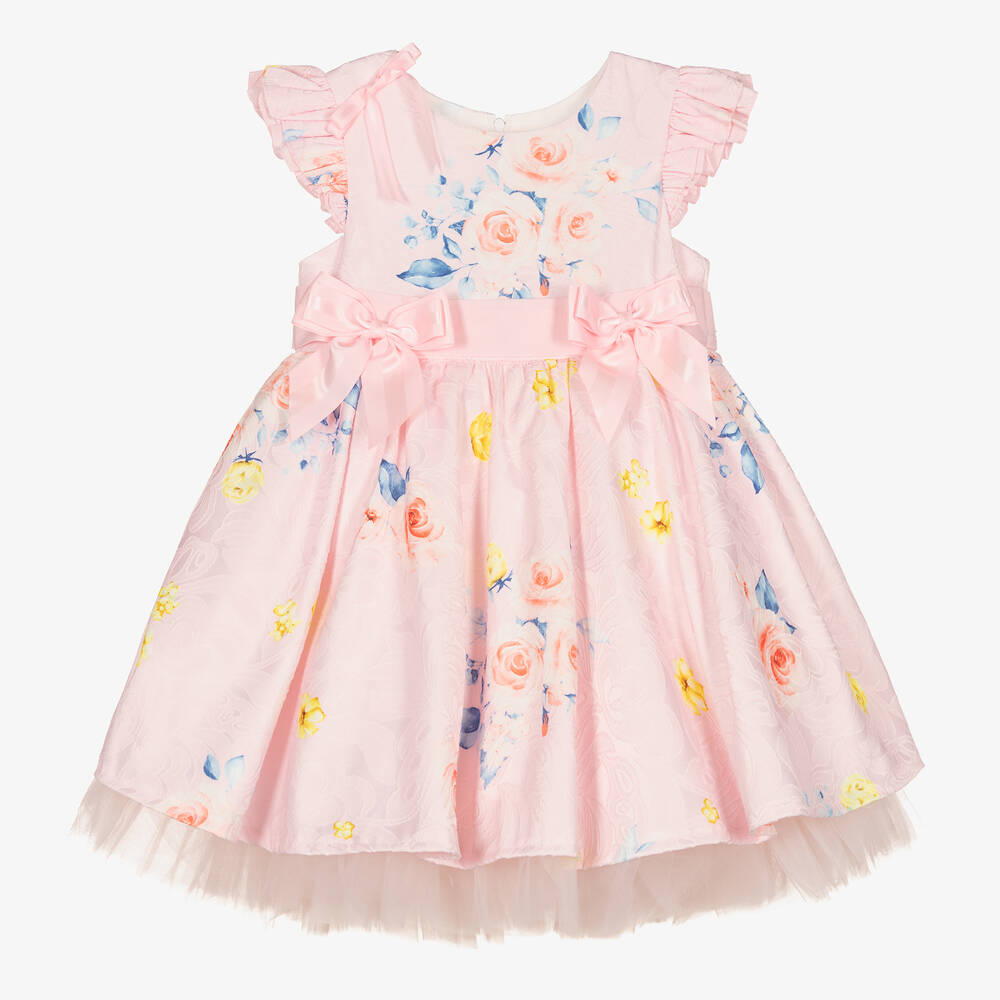 Beau KiD - Girls Pink Floral Bow Dress | Childrensalon