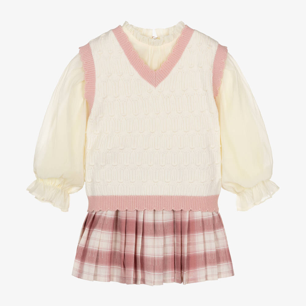 Beau KiD - Girls Pink & Ivory Skirt Set | Childrensalon