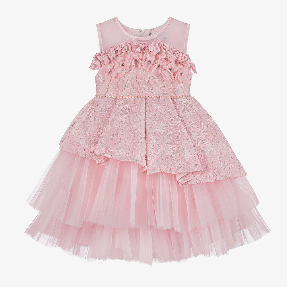 Beau KiD - Girls Pink Lace & Tulle Dress | Childrensalon