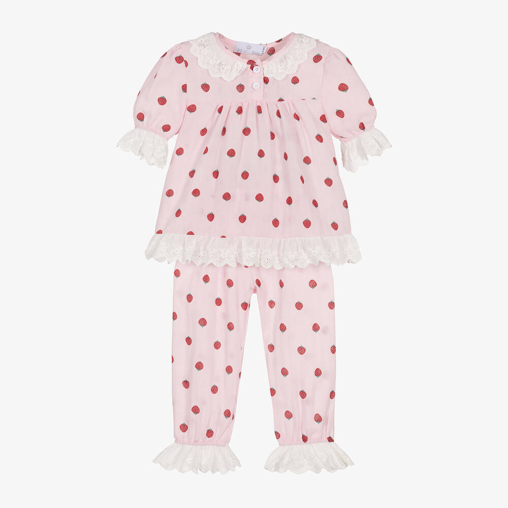 Beau KiD - Girls Pink Strawberry Pyjamas | Childrensalon