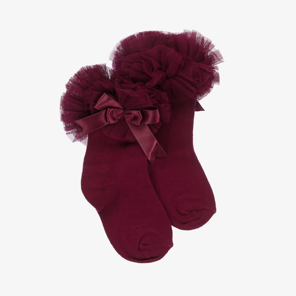 Beau KiD - Красные хлопковые носки с рюшами для девочек | Childrensalon