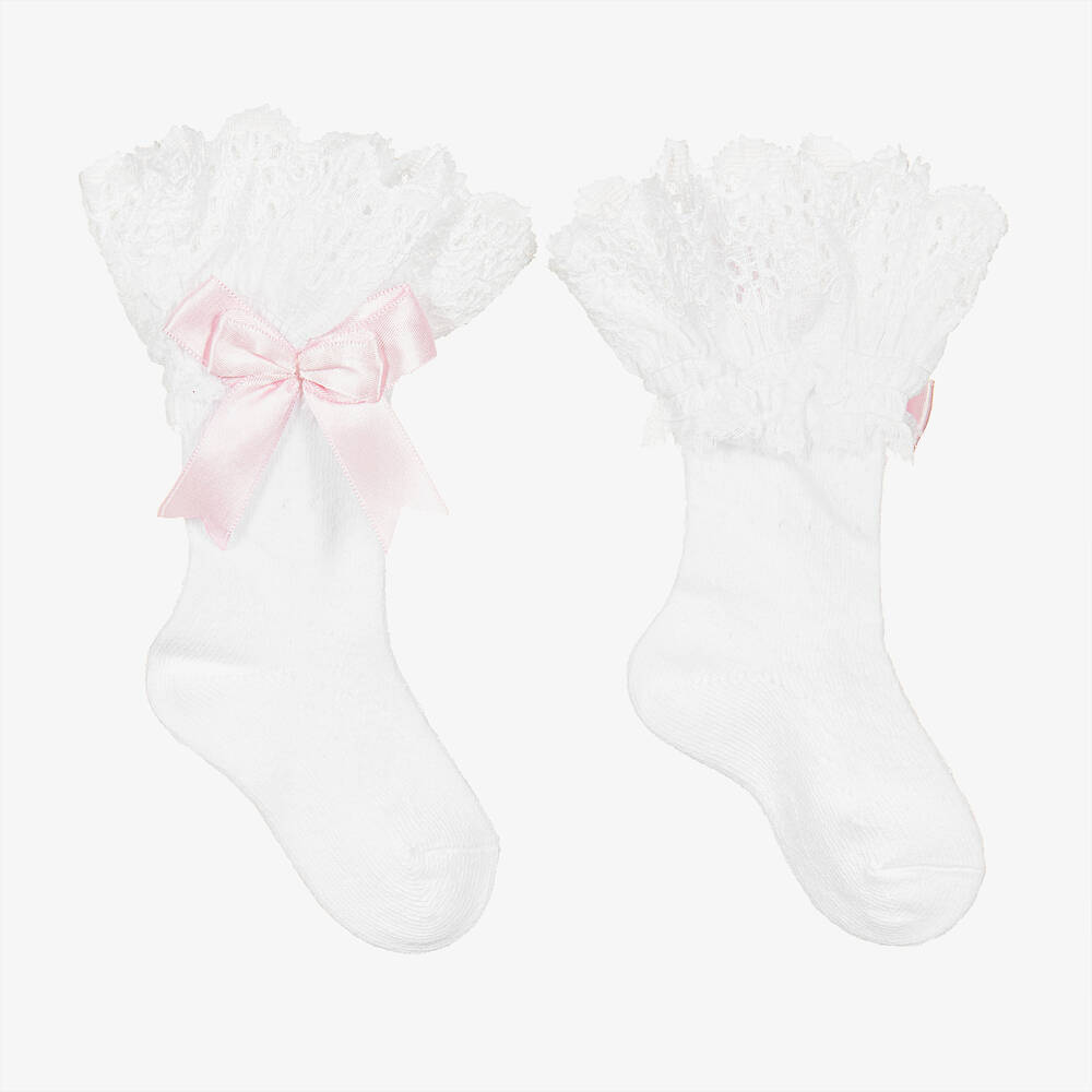 Beau KiD - Girls White Cotton Ankle Socks | Childrensalon