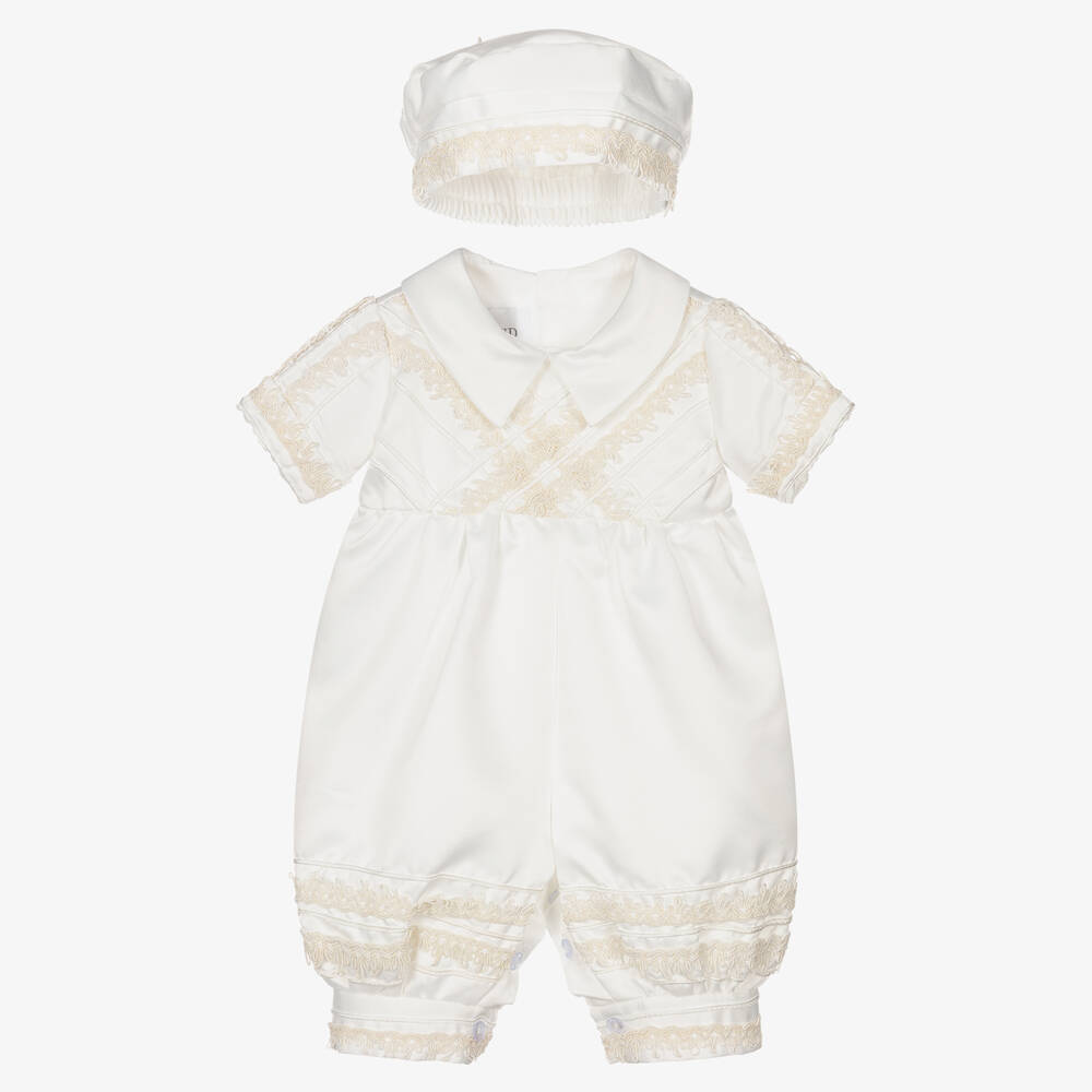 Beau KiD - Ivory Baby Babysuit & Hat Set | Childrensalon