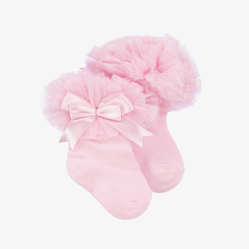 Beau KiD - Pink Frilly Cotton Socks | Childrensalon