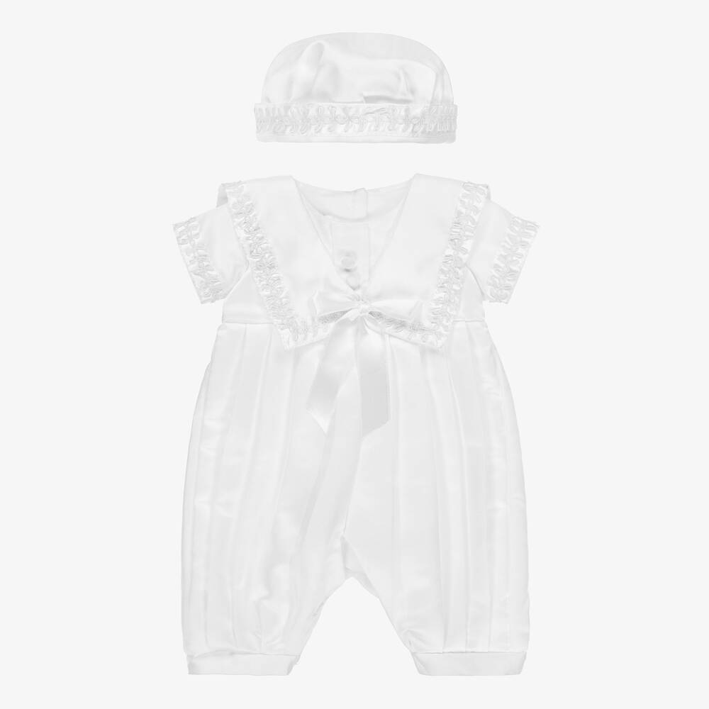 Beau KiD - White Baby Shortie & Hat Set | Childrensalon