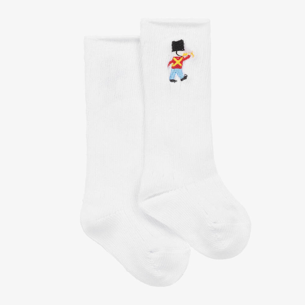 Beau KiD - White Ribbed Soldier Socks  | Childrensalon