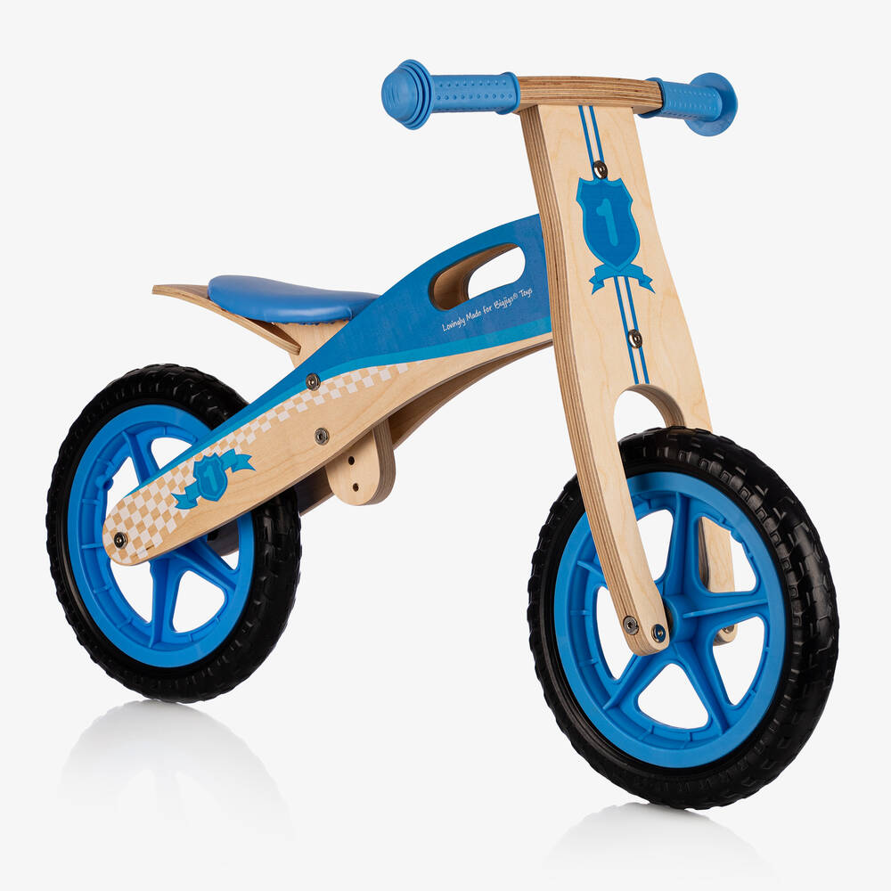 Bigjigs - Blue Wooden My First Balance Bike  | Childrensalon