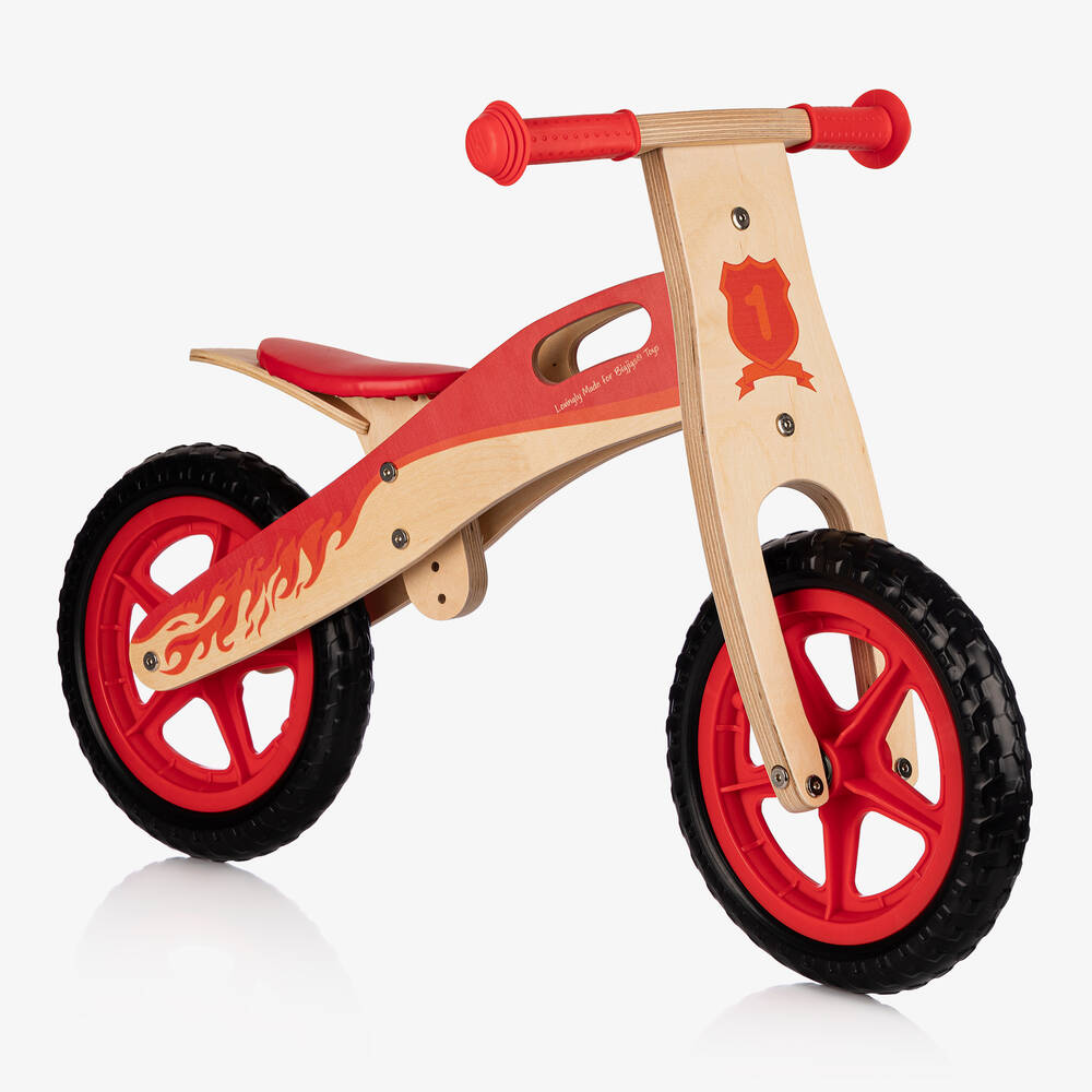 Bigjigs - دراجة توازن خشب لون أحمر | Childrensalon
