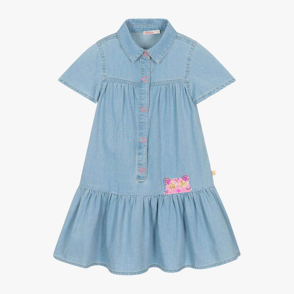 Billieblush - Girls Blue Denim Dress | Childrensalon