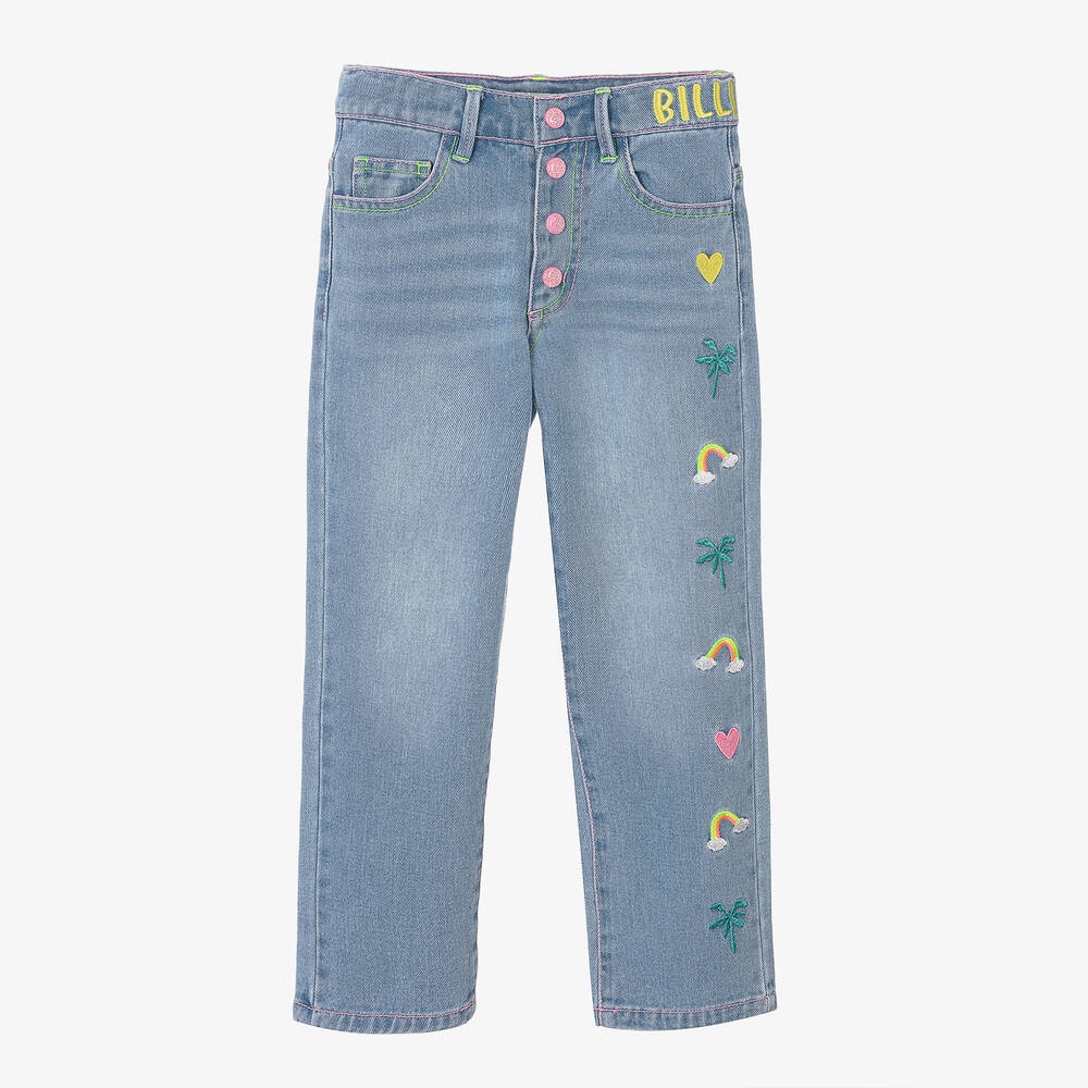 Billieblush - Girls Blue Denim Regular Fit Jeans | Childrensalon