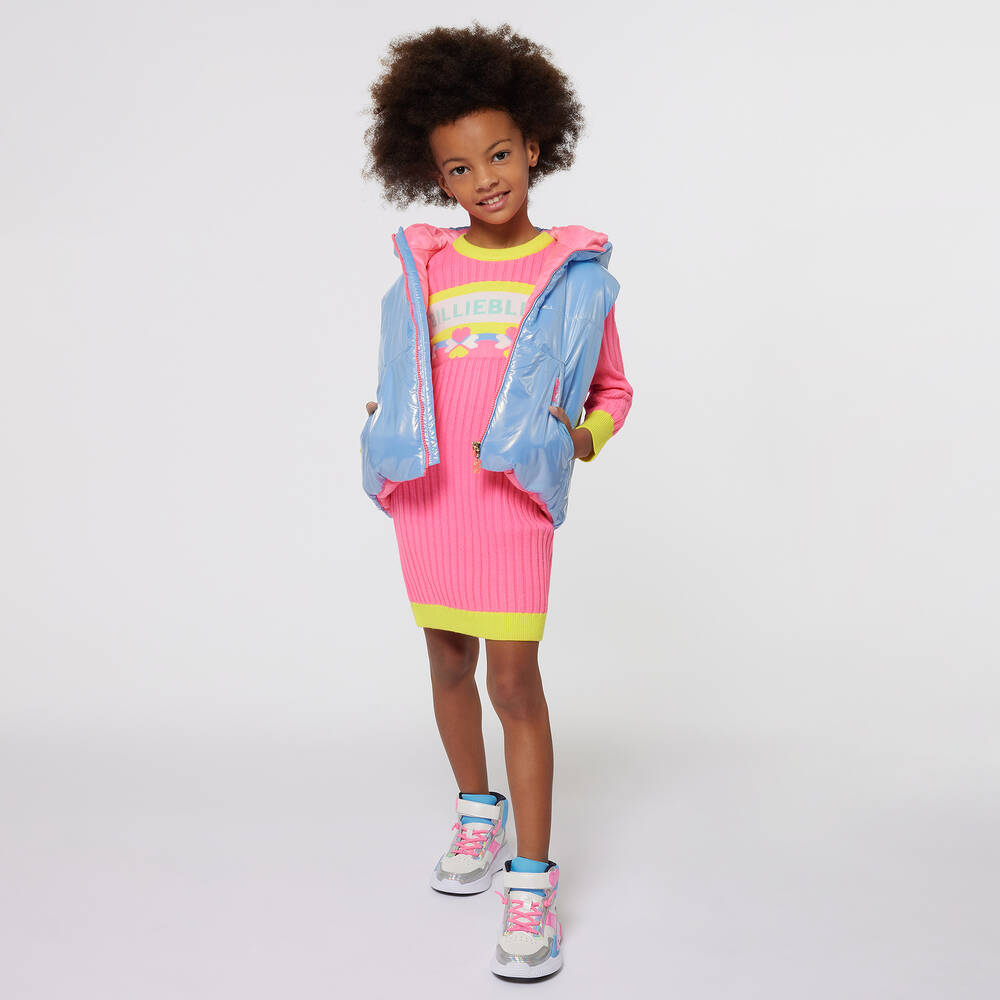 Billieblush-Girls Blue Hooded Puffer Gilet | Childrensalon