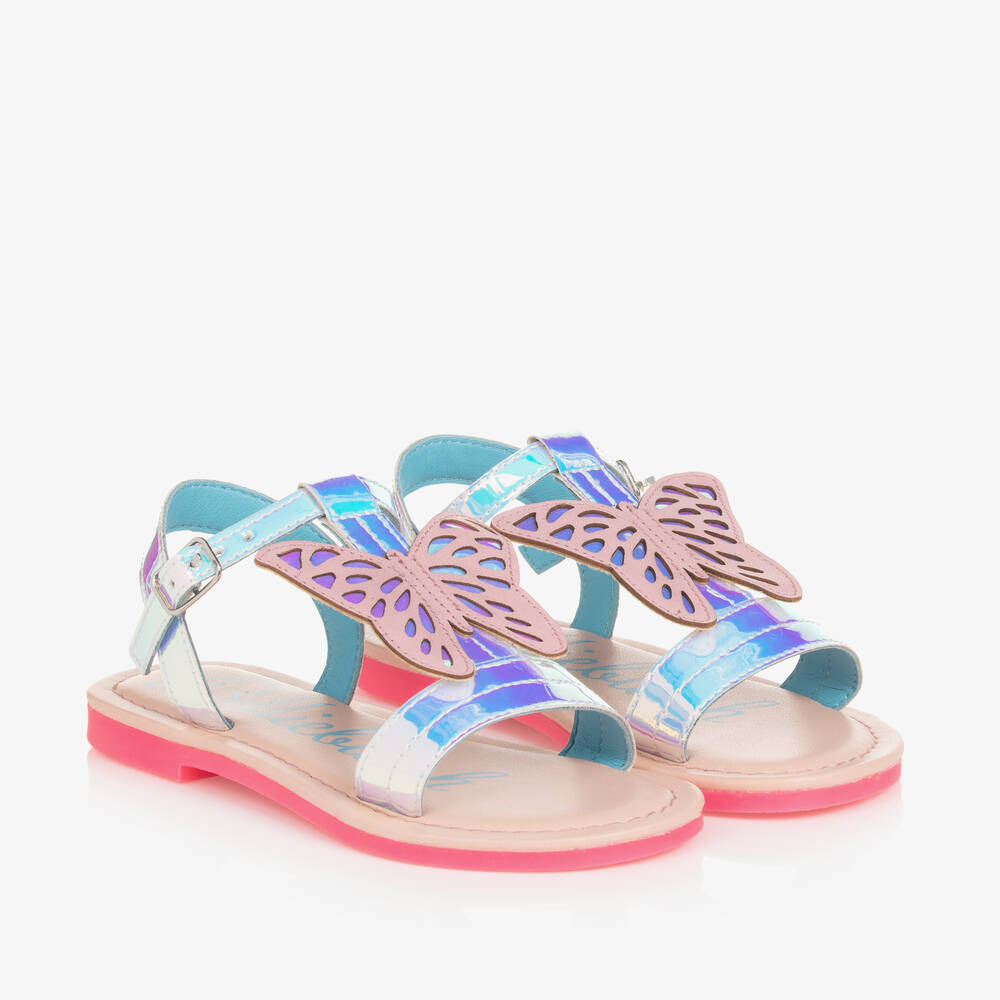 Billieblush - Girls Blue & Pink Butterfly Sandals | Childrensalon